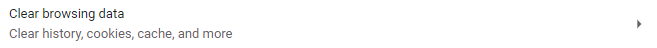 Chrome Clear Browsing Data Option