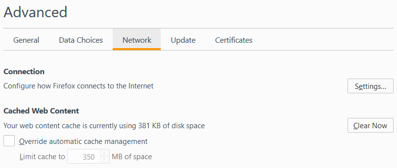 Firefox Clear Options